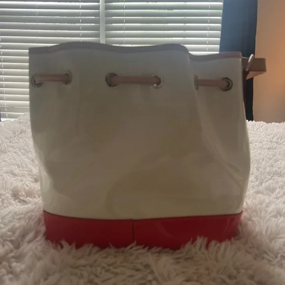 Dooney & Bourke Red and Cream Bucket Bag - Picture 4 of 10